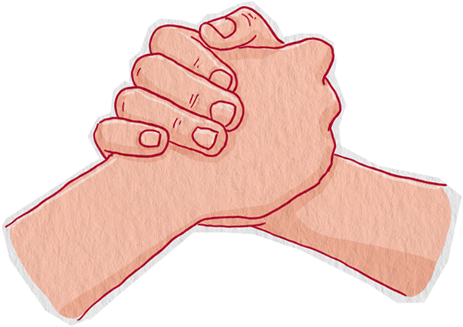 Ilustração de duas mãos unidas